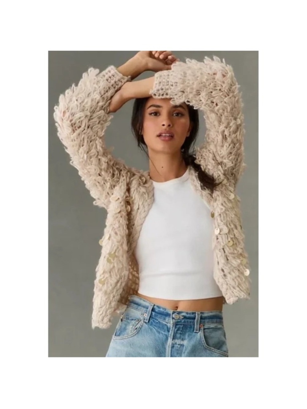 Anthropologie Pilero O/S In Things Loop Crochet
Cardigan Sweater Shaggy
Boxy NEW